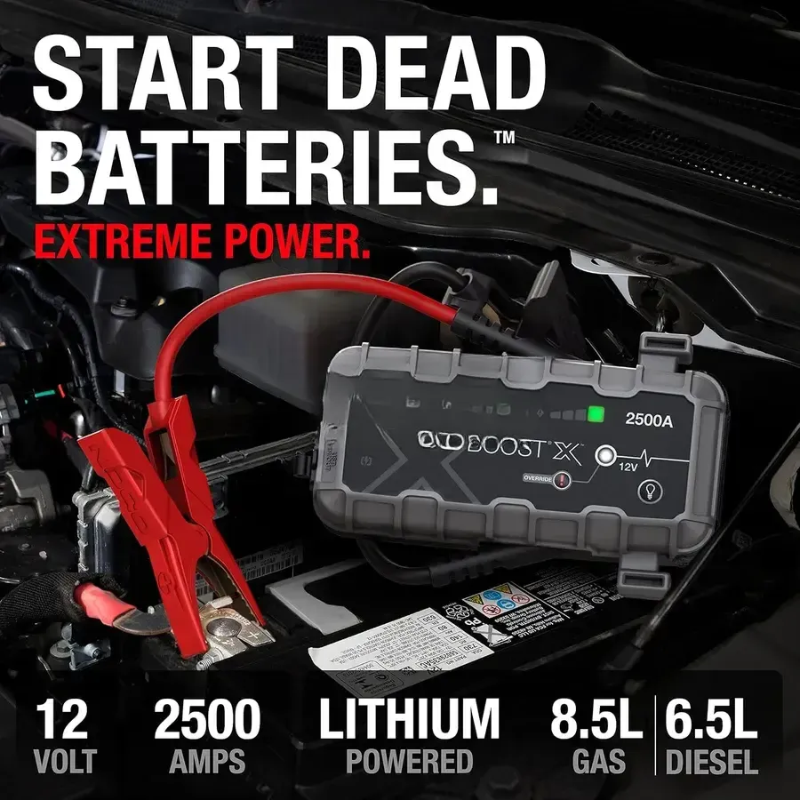 ავტომანქანის დამქოქი ,,jump starter" ჯამფ სტარტერი - ბუსტერი NOCO Boost X GBX75: 2500A შექმნილია და ინჟინერიულია აშშ-ში. 1