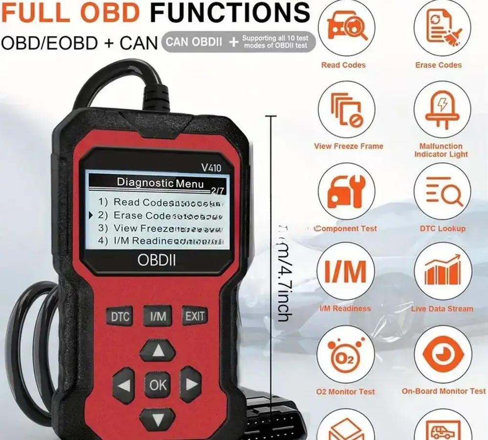 V410 OBD2 Code Reader დიაგნოსტიკური მოწყობილობა 1