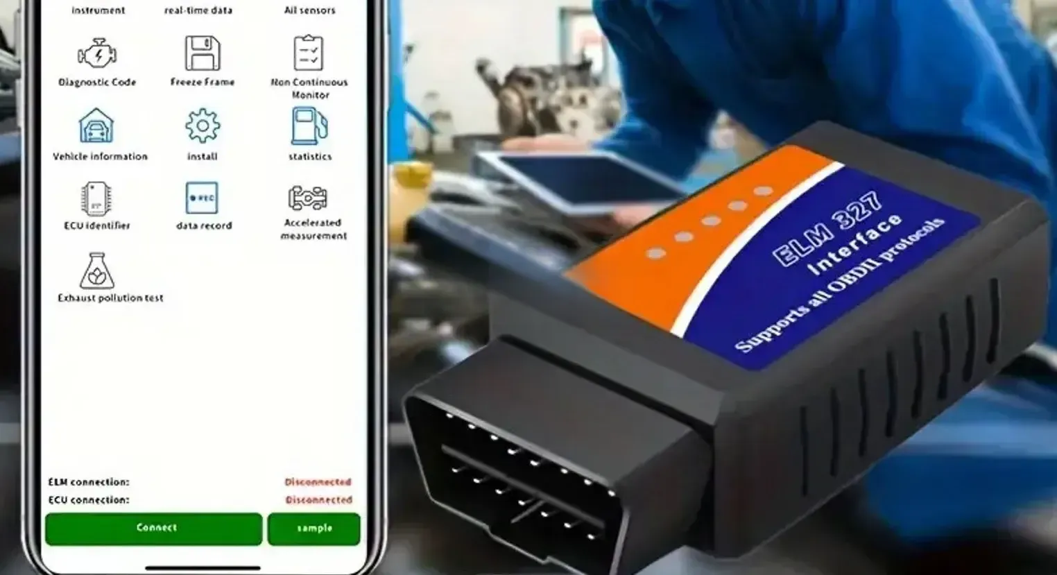 ELM327 OBD2 მანქანის სადიაგნოსტიკო აპარატი ეს მოწყობილობა საშუალებას გაძლევთ დამოუკიდებლად წაიკითხოთ ძრავის შეცდომის კოდ 1